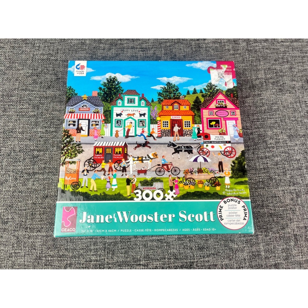 Ceaco Jane Wooster Scott Happy Go Lucky 300 Piece Oversized Puzzle 42200
